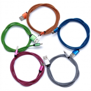 Nylon USB-C kabel 1 meter zigzag