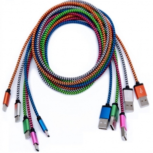 Nylon USB-C kabel 1 meter zigzag