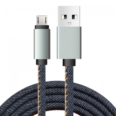 Jeans micro USB kabel 2 meter
