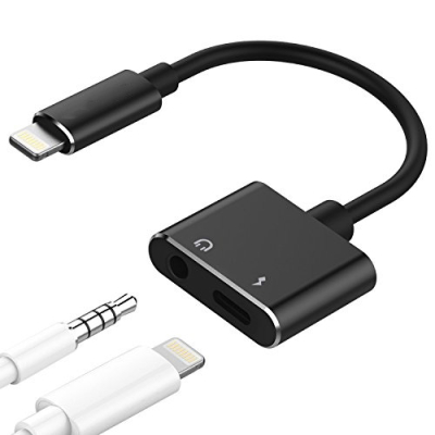 Lightning naar aux en Lightning adapter zwart