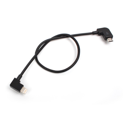 Lightning naar micro USB kabel haaks 30 cm