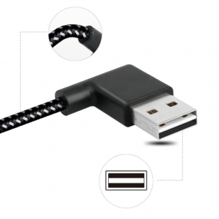 Nylon haakse Lightning naar USB kabel 1 meter