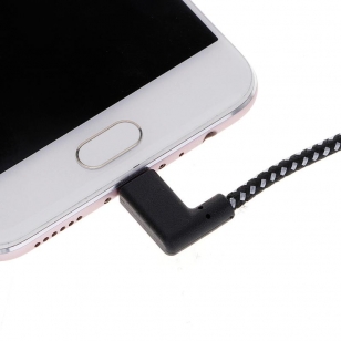 Nylon haakse Lightning naar USB kabel 1 meter