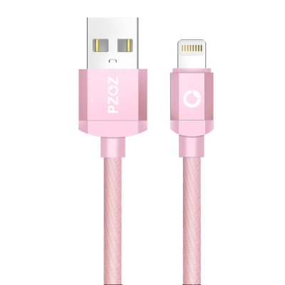 PZOZ nylon Lightning kabel 1 meter roze