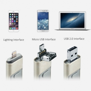 Lightning, micro USB en USB stick - 32GB