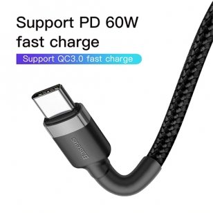 Baseus nylon USB-C naar USB-C PD kabel 1 meter