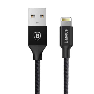 Baseus Yiven nylon Lightning kabel 1,2 meter zwart