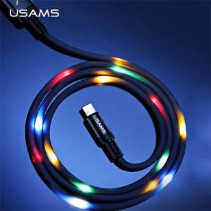 Usams Lightning kabel met geluidsgevoelig LED effect