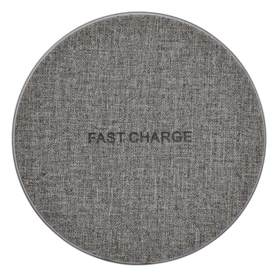 Draadloze Qi oplader grijs canvas