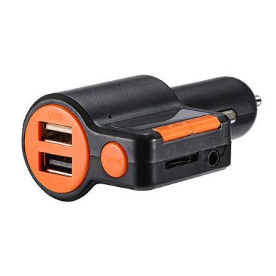 FM Transmitter met bluetooth, aux, duo USB en TF