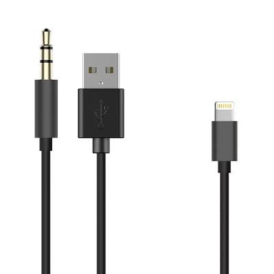 Lightning naar USB en 3,5 mm jack aux audio kabel 120 cm