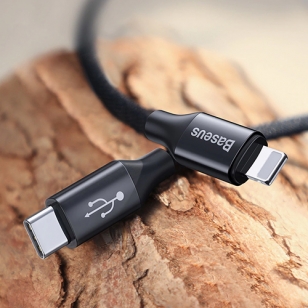 Baseus nylon Lightning naar USB-C PD kabel 2 meter