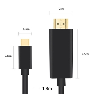 USB-C naar HDMI kabel 1,8 meter zwart