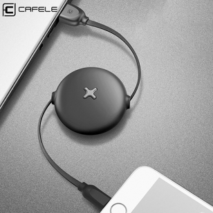 Lightning naar USB kabel oprolbaar roze