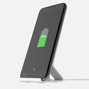 Telefoonstandaard met draadloze QI oplader wit