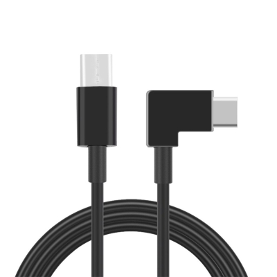 USB-C kabel male-male haaks 1 meter zwart