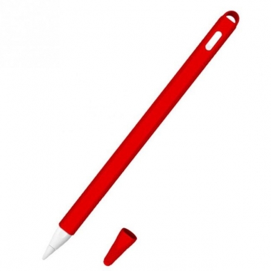 Siliconen huls en puntbeschermer voor Apple Pencil 2 rood