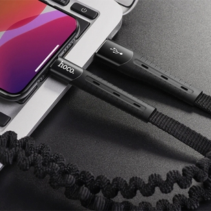 Hoco Lightning kabel elastisch 1,2 meter