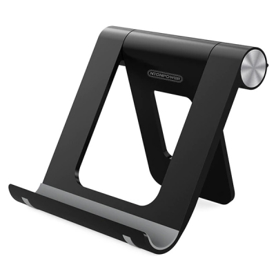 Universele bureaustandaard smartphone/tablet inklapbaar zwart