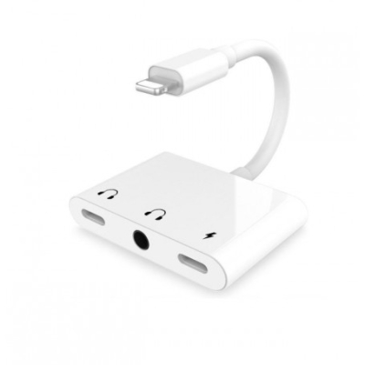 Splitter met aux, Lightning audio en Lightning opladen