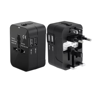 Universele reisstekker EU UK US AU AC met dubbele USB-poort
