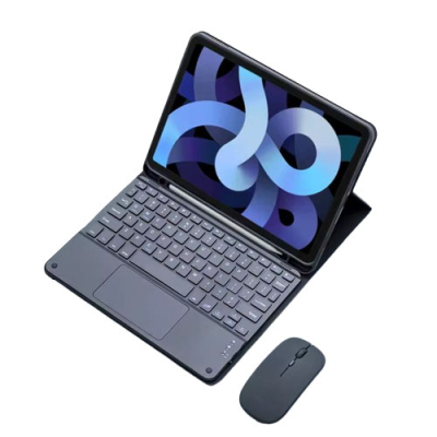iPad 7/8/9 10.2" keyboard case + muis zwart