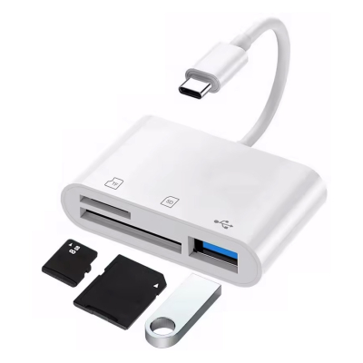 USB-C kaartlezer 3-in-1: SD, MicroSD, USB